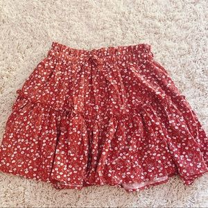 Floral Print Mini Skirt